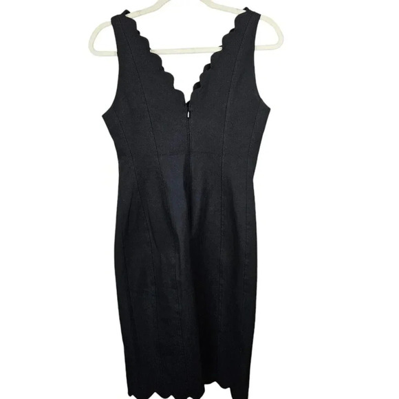 New With Tag Banana‎ Republic Black Scallop Edge Stretch Sheath Dress Size 6 - Picture 5 of 10